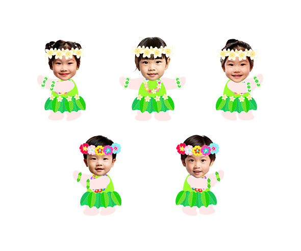 훌라춤 추는 아이 합성이미지