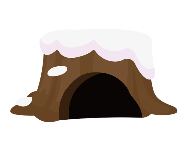 눈 쌓인 나무 밑둥