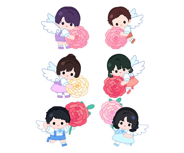 꽃 든 큐피드(천사)