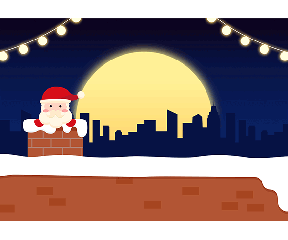 산타클로스와 굴뚝 배경