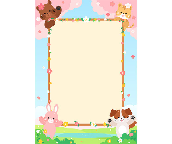 동물 숲속 테두리