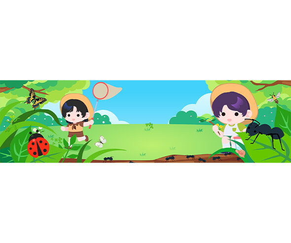 즐거운 곤충 채집 가로 배너(문구없음)