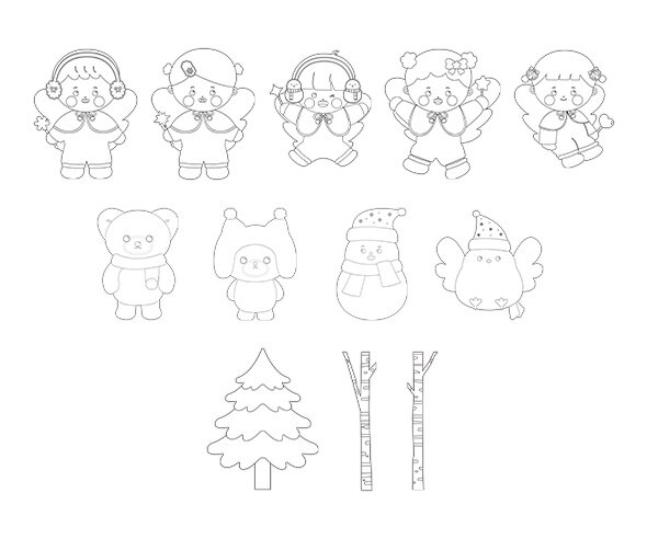 겨울 요정 색칠 모음