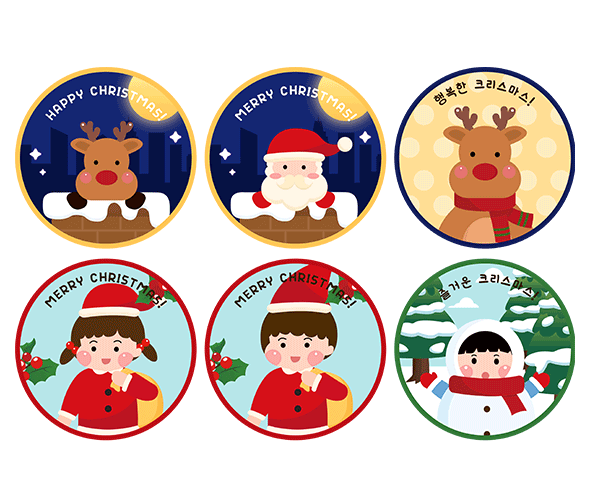 크리스마스 라벨 6종