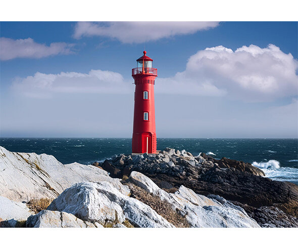 등대와 바다 배경