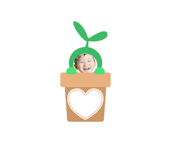 화분 속 새싹 합성 이름표