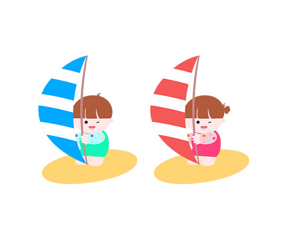 윈드서핑하는 아이