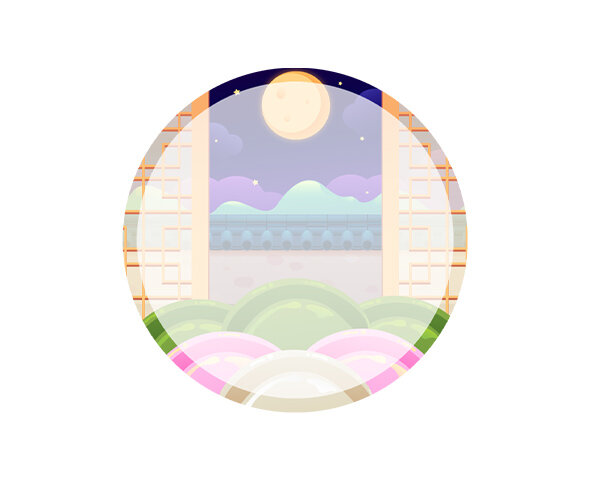 보름달 송편 라벨