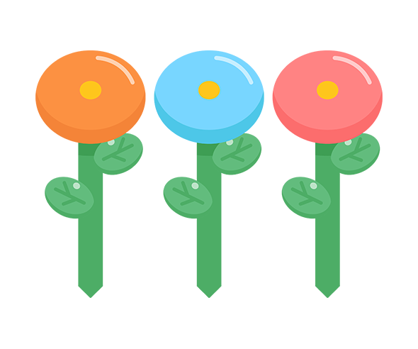 둥근 꽃 화분 이름표