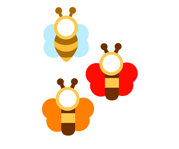 꿀벌 나비 합성이미지