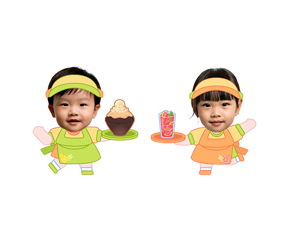 여름 음식 가게 점원 합성이미지