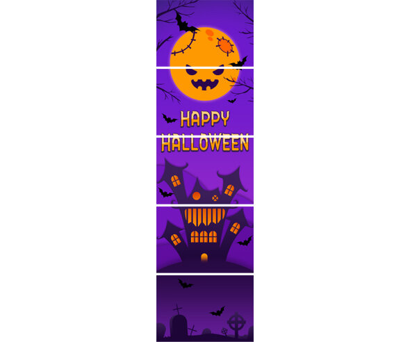 HAPPY HALLOWEEN 세로 배너(보라) 만들기