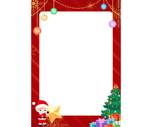 산타와 트리 테두리