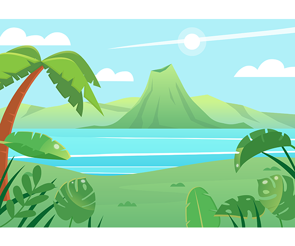 화산 열대우림 배경