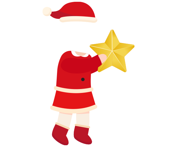별 장식하는 산타 요정 합성이미지