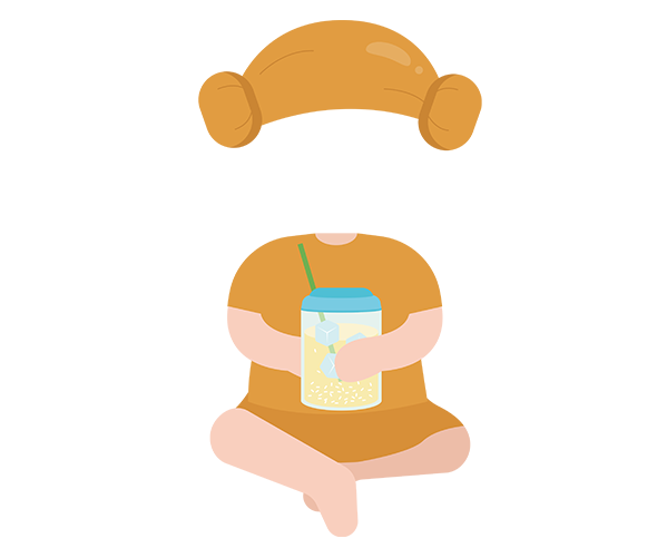 찜질하는 아이 합성이미지