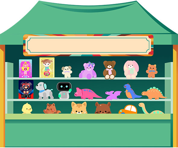 인형 쓰러뜨리기 가게 배경(문구없음)