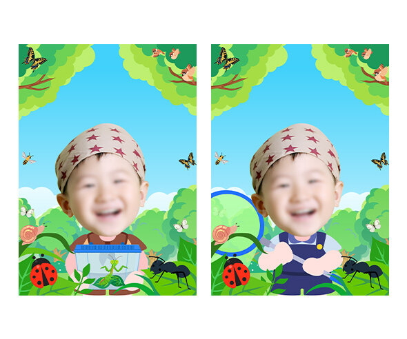 곤충 채집 합성 표지