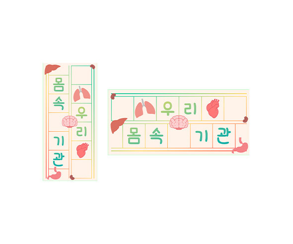 우리 몸속 기관 원고지 레터링