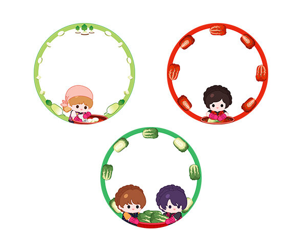 김장 원형 라벨