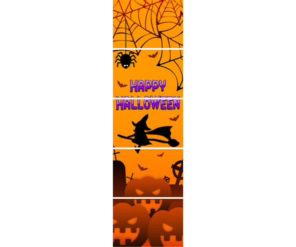HAPPY HALLOWEEN 세로 배너(주황) 만들기