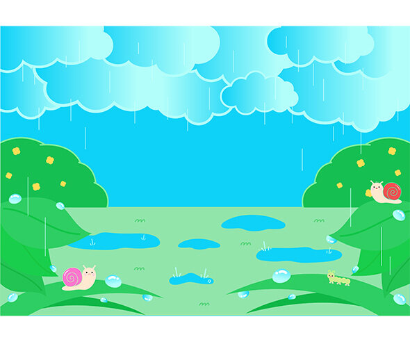 비 오는 날 배경