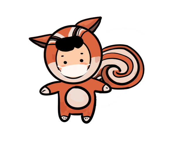 마스크 쓴 다람쥐 캐릭터