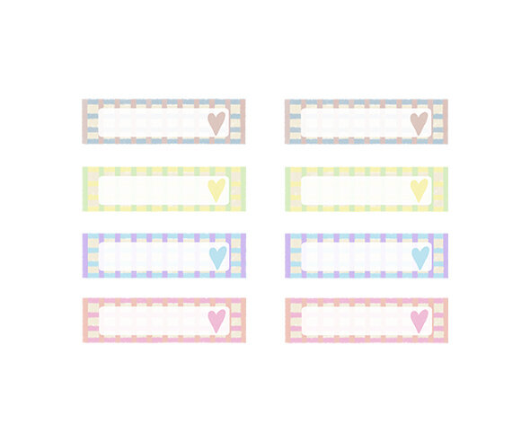 체크 하트 이름표