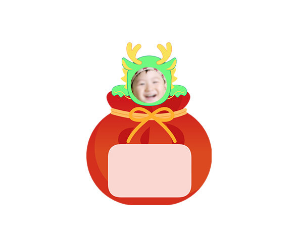 복주머니 속 청룡 합성 라벨