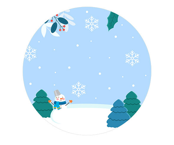 눈 내리는 겨울 라벨