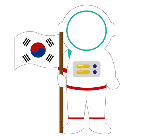 태극기 꽂은 우주인 합성이미지