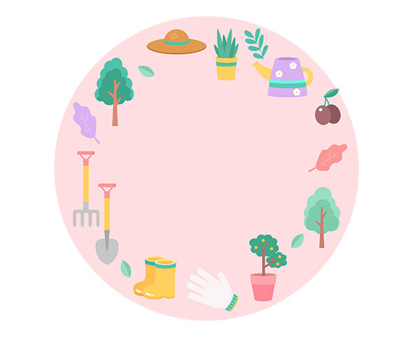 식목일 원형 라벨