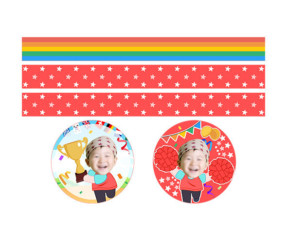 운동회 홍팀 합성 띠지 라벨