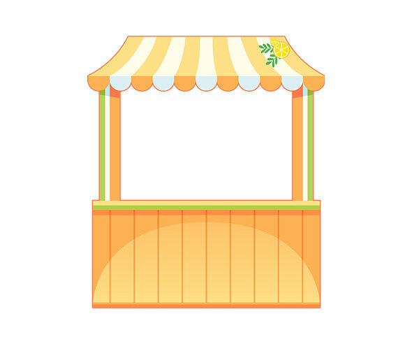 여름 음식 가게 가판대