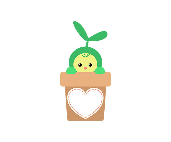 화분 속 새싹 이름표