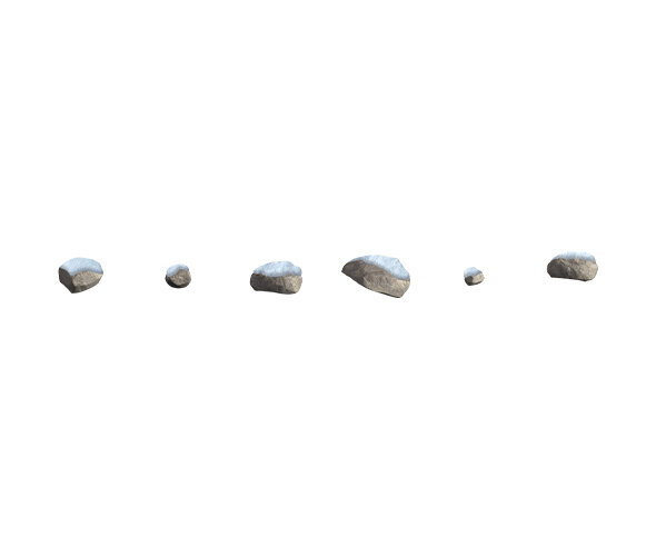 눈 쌓인 징검다리