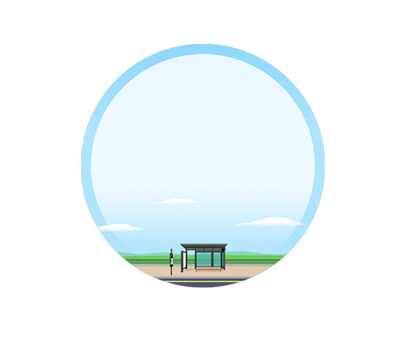 버스 정류장 라벨