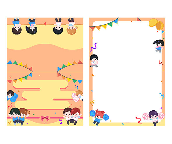 운동회 2단 초대장(순서지)(문구없음)