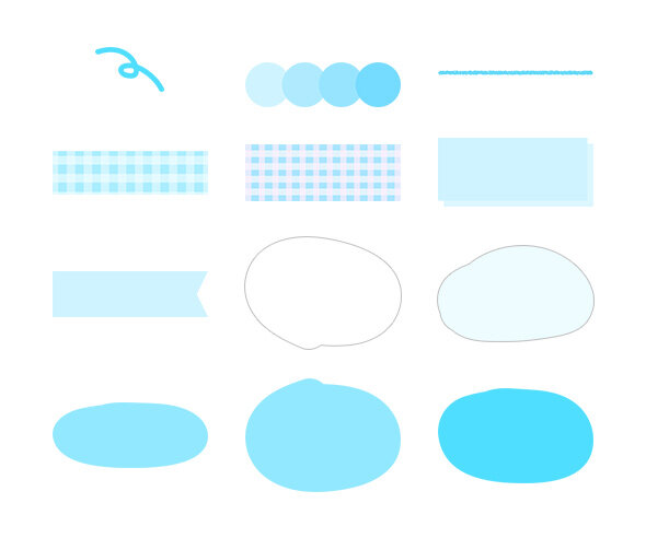 하늘색 꾸미기 스티커