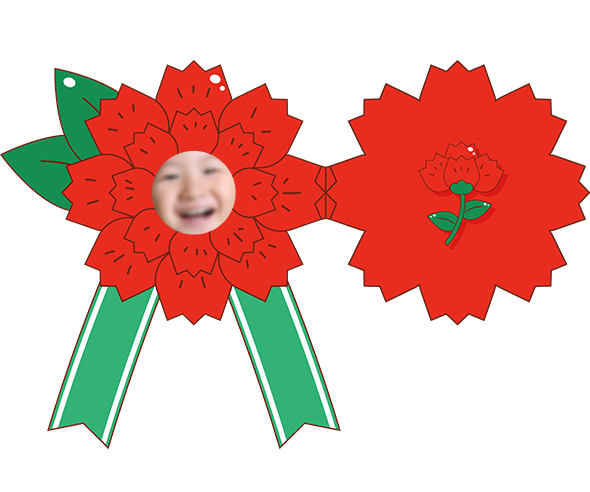 브로치형 카네이션 합성 카드