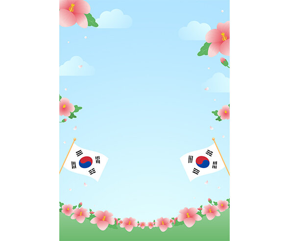 태극기 무궁화 배경 (세로)