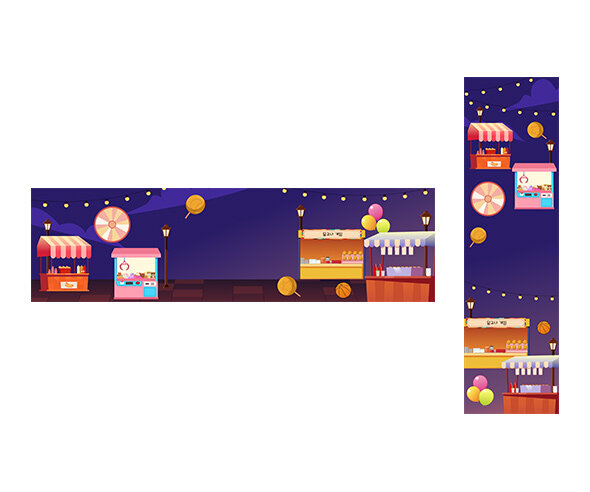 달밤 야시장 가로 세로 배너(문구없음)