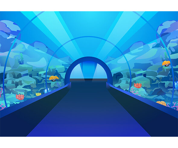 아쿠아리움 터널(물고기 없는)