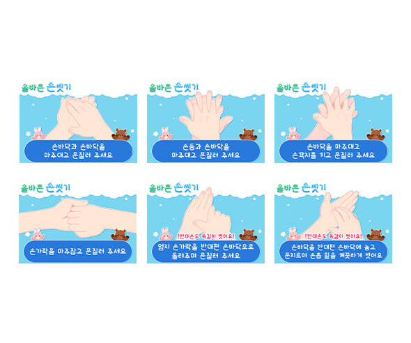올바른 손 씻기 순서도