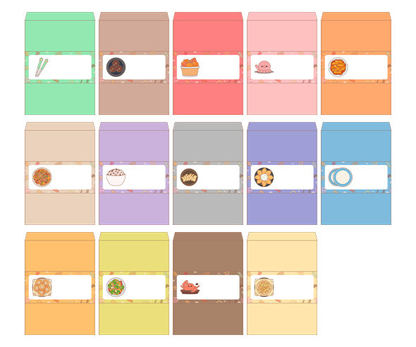 과자파티 삼각 이름표(메뉴)(문구없음)