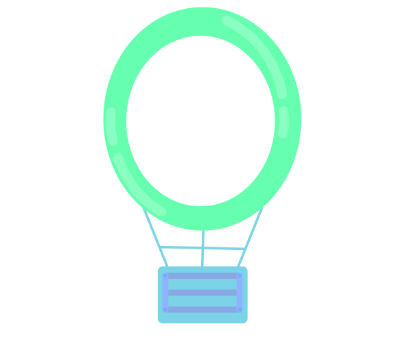 민트 열기구 가랜드