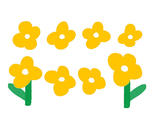 노랑꽃(무료도안)