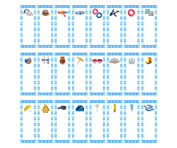 여름 용품 가게 개별 메뉴판(문구없음)