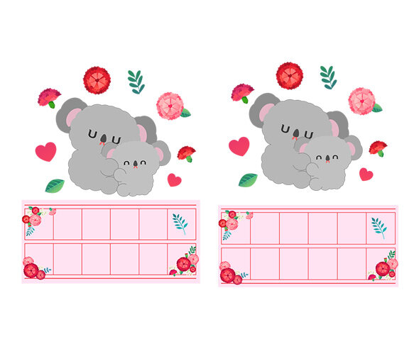 사랑해요 감사해요 원고지 레터링(문구없음)