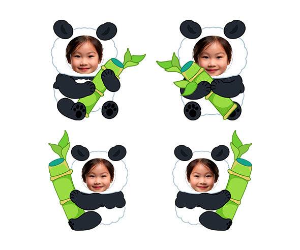 대나무(개운죽)와 판다 합성이미지